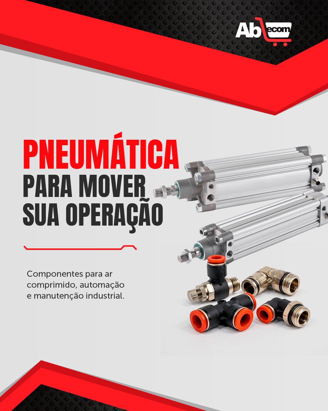 Pneumática para mover sua operação — componentes para ar comprimido, automação e manutenção industrial